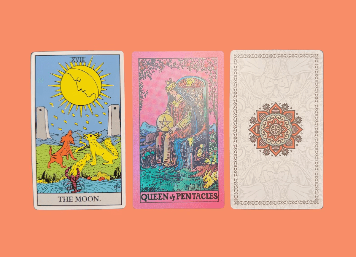 Classic and pink holograph Rider-Waite-Smith tarot cards