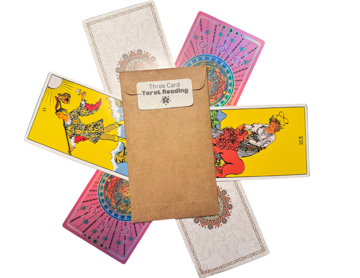 Three Card Tarot Reading envelope with cards